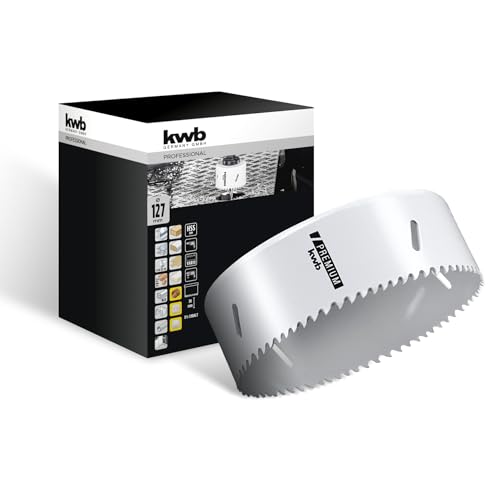 kwb HSS Bi-Metall-Lochsäge Ø 127 mm, 8% kobaltlegiert mit progressiver Vario-Zahnung und hoher Präzision für den vielseitigen Einsatz kwb HSS Bi-Metall-Lochsäge Ø 127 mm, 8% kobaltlegiert mit progressiver Vario-Zahnung und hoher Präzision für den vielseitigen Einsatz von kwb