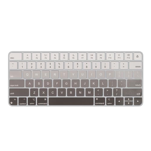 Tastatur Deco Aufkleber QWERTY (US) für Apple Magic Keyboard Weiß Grau Schwarz von kwmobile