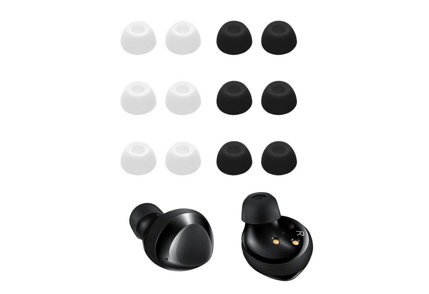 kwmobile 12x Ersatzpolster für Samsung Galaxy Buds 2 Ohrpolster (Silikon Ersatz Ohrpolster für In-Ear Kopfhörer - Headphones Polster) von kwmobile