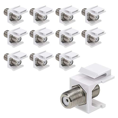 kwmobile 12x Keystone Modul F-Buchse - 12 STK. F-Stecker für DVB-S und DVB-S2 - Anschluss TV SAT Kabel an Modular Patchpanel oder Anschlussdosen von kwmobile