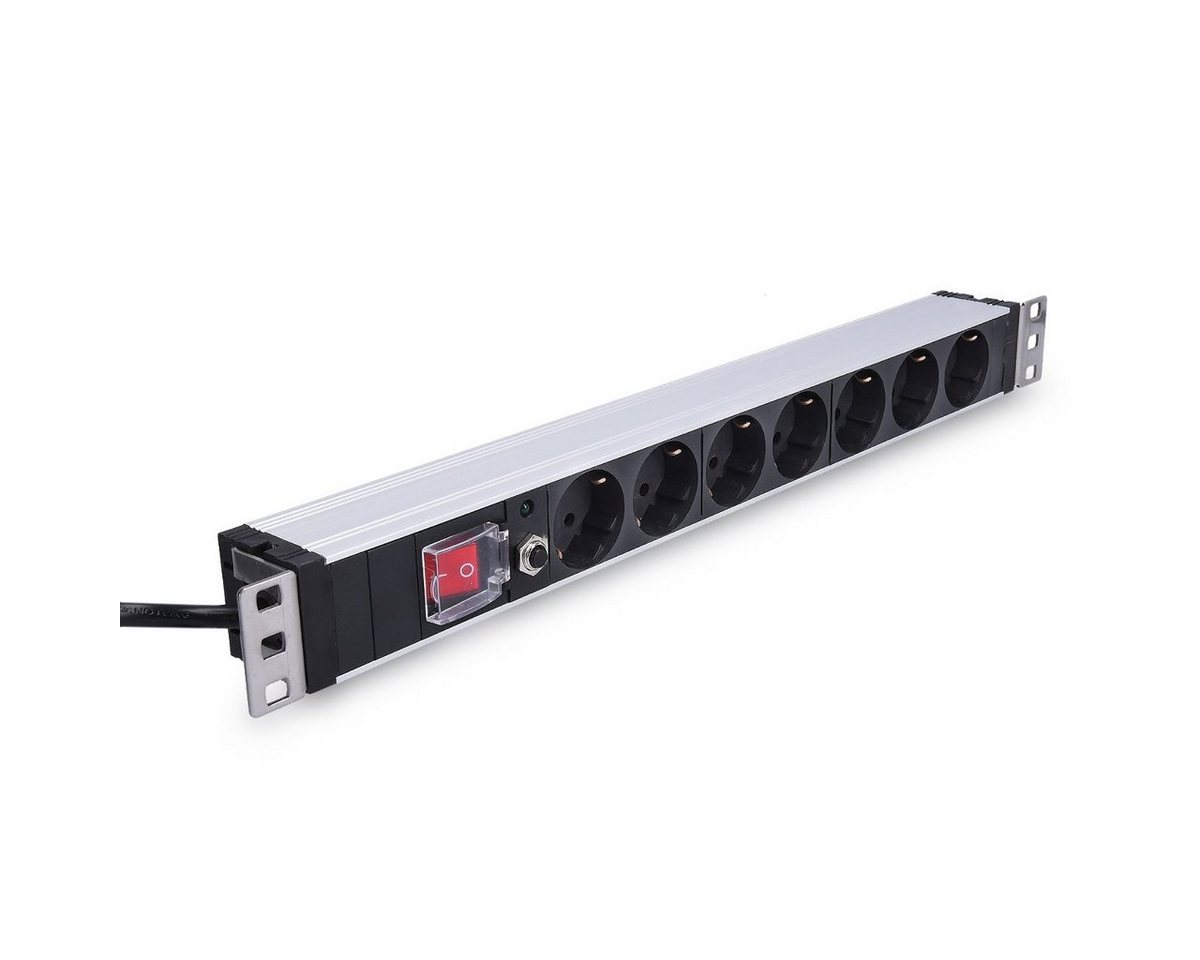 kwmobile 19 PDU Schuko Steckerleiste 7-fach mit Überlastschutz Elektro-Adapter, 48,30 cm" von kwmobile