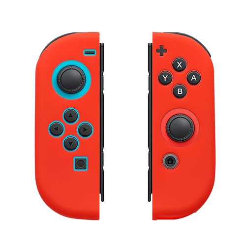 kwmobile 2 Silikonhülle kompatibel mit Nintendo Switch Controller Controller Hülle - Schutzhülle für Spielecontroller aus Silikon - Controllerschutz Set in Rot von kwmobile