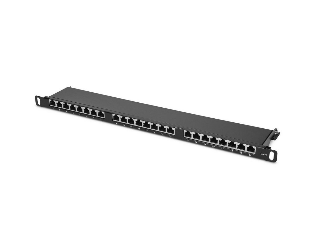 kwmobile 24 Port 0,5HE Patchpanel Cat6 Verteiler - 19 Patchfeld geschirmt Netzwerk-Adapter, 48,00 cm" von kwmobile