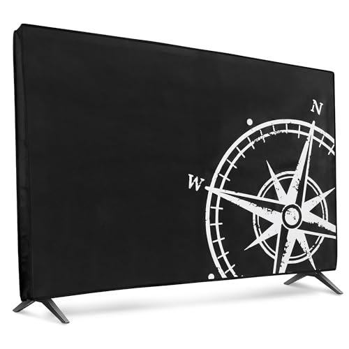 kwmobile 24" TV Hülle - Indoor Fernseher Bildschirmschutz Abdeckung - TV Bildschirm Staubschutzhülle - Kompass Vintage Weiß Schwarz kwmobile 24" TV Hülle - Indoor Fernseher Bildschirmschutz Abdeckung - TV Bildschirm Staubschutzhülle - Kompass Vintage Weiß Schwarz von kwmobile