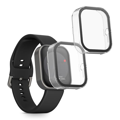 kwmobile 2X Cover kompatibel mit CMF by Nothing Watch Pro (D395) Hülle - Fullbody Fitnesstracker Case Set aus Glas - Transparent von kwmobile