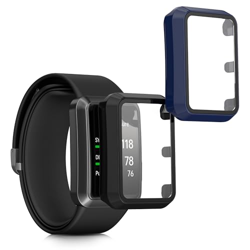 kwmobile 2X Cover kompatibel mit Huawei Watch D Hülle - Fullbody Fitnesstracker Case Set aus Glas - Schwarz Dunkelblau von kwmobile