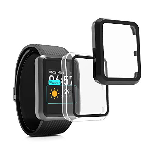 kwmobile 2X Cover kompatibel mit Huawei Watch D Hülle - Fullbody Fitnesstracker Case Set aus Glas - Schwarz Transparent von kwmobile