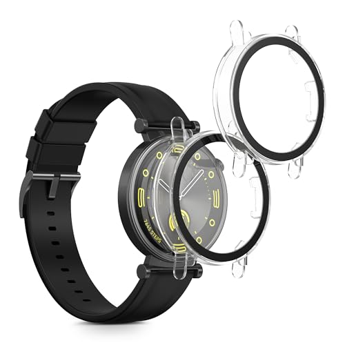 kwmobile 2X Cover kompatibel mit Huawei Watch GT4 41mm Hülle - Fullbody Fitnesstracker Case Set aus Glas - Transparent von kwmobile