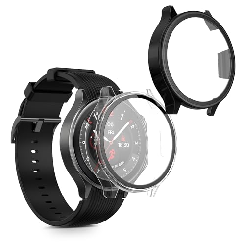 kwmobile 2X Cover kompatibel mit OnePlus Watch 2 / Oppo Watch X Hülle - Fullbody Fitnesstracker Case Set aus Glas - Transparent Schwarz kwmobile 2X Cover kompatibel mit OnePlus Watch 2 / Oppo Watch X Hülle - Fullbody Fitnesstracker Case Set aus Glas - Transparent Schwarz von kwmobile
