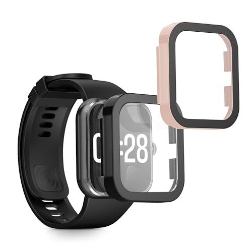 kwmobile 2X Cover kompatibel mit Xiaomi Redmi Watch 4 Hülle - Fullbody Fitnesstracker Case Set aus Glas - Schwarz Altrosa kwmobile 2X Cover kompatibel mit Xiaomi Redmi Watch 4 Hülle - Fullbody Fitnesstracker Case Set aus Glas - Schwarz Altrosa von kwmobile