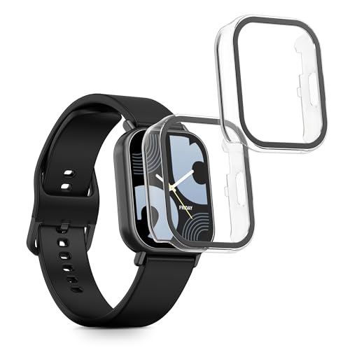 kwmobile 2X Cover kompatibel mit Xiaomi Redmi Watch 5 Lite Hülle - Fullbody Fitnesstracker Case Set aus Glas - Transparent von kwmobile