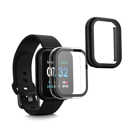 kwmobile 2X Cover kompatibel mit iTOUCH Air 3 Hülle - Fullbody Fitnesstracker Case Set aus Glas - Transparent Schwarz von kwmobile
