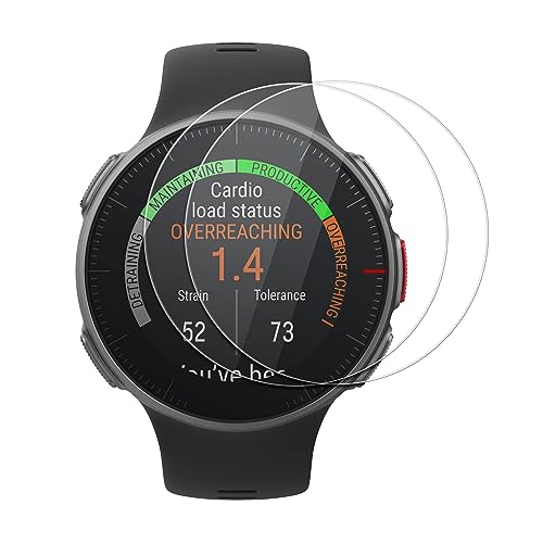 kwmobile 2X Echtglas Displayschutzfolie kompatibel mit Polar Vantage V/Vantage M Schutzglas - Displayschutz für Smartwatch aus Glas - Schutz Glas für Fitness Tracker von kwmobile