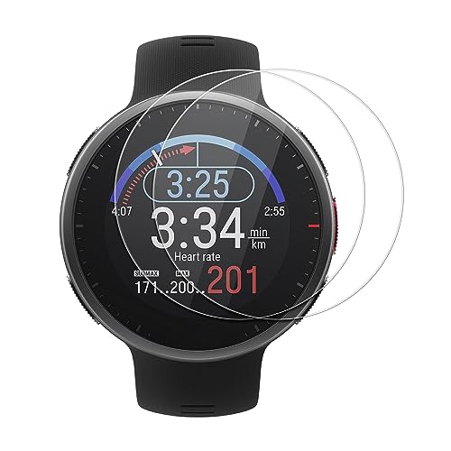 kwmobile 2X Echtglas Displayschutzfolie kompatibel mit Polar Vantage V2 Schutzglas - Displayschutz für Smartwatch aus Glas - Schutz Glas für Fitness Tracker von kwmobile