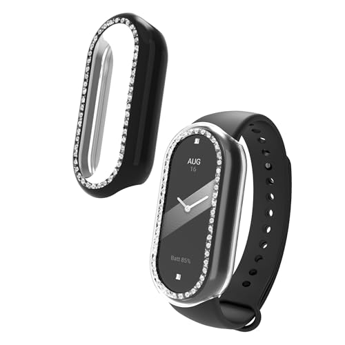 kwmobile 2X Kunststoff Hülle kompatibel mit Xiaomi Mi Band 8 Schutzhülle Schutzrahmen - Glitzer Schutz Zubehör in Transparent Schwarz kwmobile 2X Kunststoff Hülle kompatibel mit Xiaomi Mi Band 8 Schutzhülle Schutzrahmen - Glitzer Schutz Zubehör in Transparent Schwarz von kwmobile