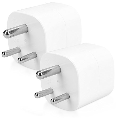 kwmobile 2X Reiseadapter Indien Typ-D - Schuko Reise Adapter zu Typ D Steckdose in z. B. Indien Nepal Sri Lanka - Stromadapter Urlaub weiß von kwmobile