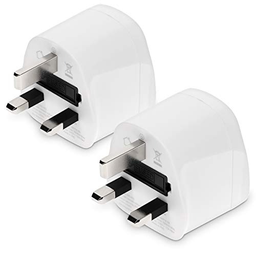 kwmobile 2X Reiseadapter UK Typ-G - Reise Adapter zu Typ G Steckdose in z. B. England Irland Schottland Dubai Malta - Stromadapter Urlaub Weiß von kwmobile