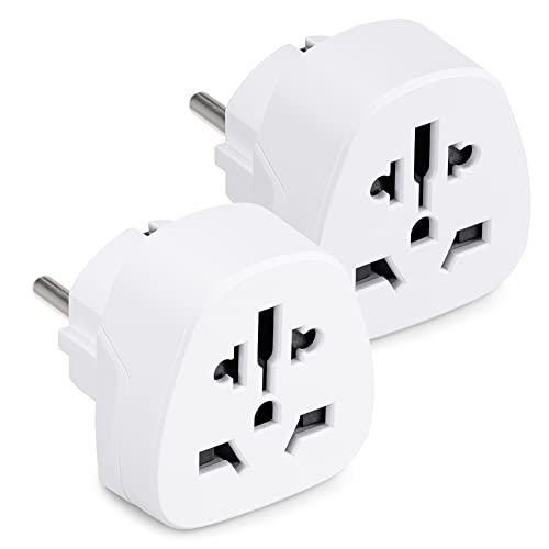 kwmobile 2X Reiseadapter UK auf DE Schuko - Typ F Deutschland Steckdose Reise Adapter Set für Typ G Stecker - Reisestecker Stromadapter in Weiß von kwmobile