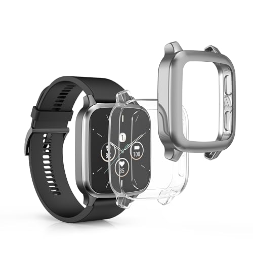 kwmobile 2X Schutzhülle kompatibel mit Garmin Venu Sq 2 Music/Sq 2 Hülle - Fullbody Cover Set aus Silikon - Transparent Silber kwmobile 2X Schutzhülle kompatibel mit Garmin Venu Sq 2 Music/Sq 2 Hülle - Fullbody Cover Set aus Silikon - Transparent Silber von kwmobile