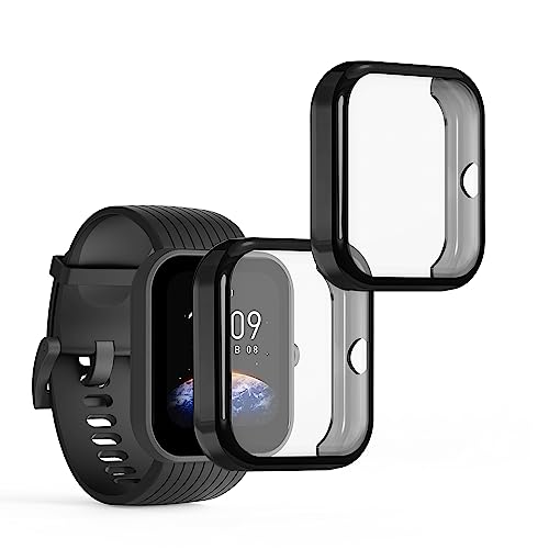 kwmobile 2X Schutzhülle kompatibel mit Huami Amazfit Bip 3 / Bip 3 Pro Hülle - Fullbody Cover Set aus Silikon - Schwarz Transparent kwmobile 2X Schutzhülle kompatibel mit Huami Amazfit Bip 3 / Bip 3 Pro Hülle - Fullbody Cover Set aus Silikon - Schwarz Transparent von kwmobile