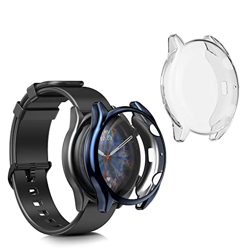 kwmobile 2X Schutzhülle kompatibel mit Huami Amazfit GTR3 / GTR3 Pro Hülle - Fullbody Cover Set aus Silikon - Transparent Dunkelblau kwmobile 2X Schutzhülle kompatibel mit Huami Amazfit GTR3 / GTR3 Pro Hülle - Fullbody Cover Set aus Silikon - Transparent Dunkelblau von kwmobile