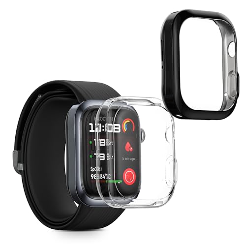 kwmobile 2X Schutzhülle kompatibel mit Huawei Watch D2 Hülle - Fullbody Cover Set aus Silikon - Transparent Schwarz kwmobile 2X Schutzhülle kompatibel mit Huawei Watch D2 Hülle - Fullbody Cover Set aus Silikon - Transparent Schwarz von kwmobile