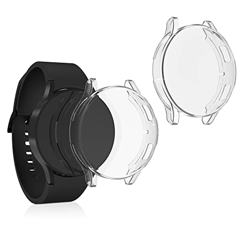 kwmobile 2X Schutzhülle kompatibel mit Samsung Galaxy Watch 4 (40mm) Hülle - Fullbody Cover Set aus Silikon - Transparent von kwmobile