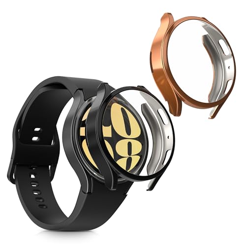 kwmobile 2X Schutzhülle kompatibel mit Samsung Galaxy Watch 6 40mm Hülle - Fullbody Cover Set aus Silikon - Rosegold Schwarz kwmobile 2X Schutzhülle kompatibel mit Samsung Galaxy Watch 6 40mm Hülle - Fullbody Cover Set aus Silikon - Rosegold Schwarz von kwmobile