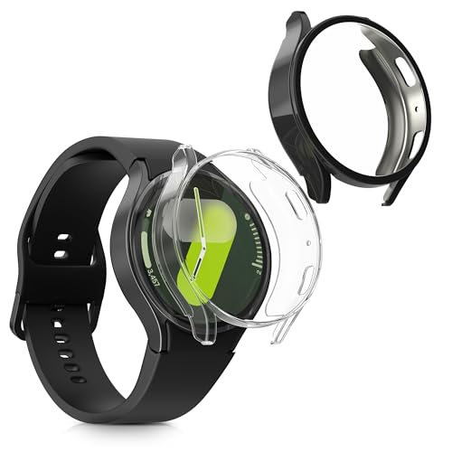 kwmobile 2X Schutzhülle kompatibel mit Samsung Galaxy Watch 7 44mm Hülle - Fullbody Cover Set aus Silikon - Transparent Schwarz kwmobile 2X Schutzhülle kompatibel mit Samsung Galaxy Watch 7 44mm Hülle - Fullbody Cover Set aus Silikon - Transparent Schwarz von kwmobile