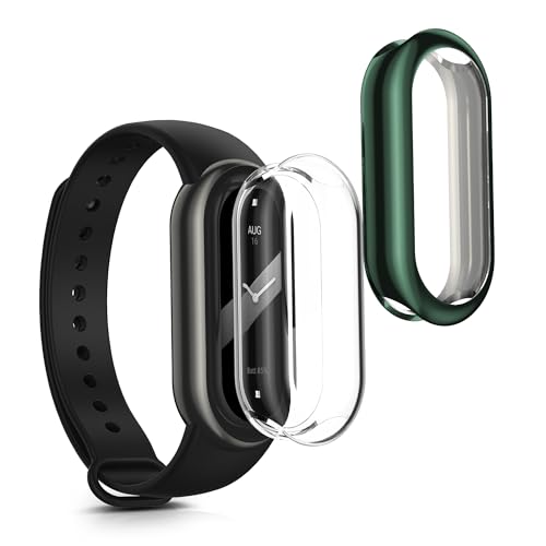 kwmobile 2X Schutzhülle kompatibel mit Xiaomi Mi Band 8 Hülle - Fullbody Cover Set aus Silikon - Transparent Grün kwmobile 2X Schutzhülle kompatibel mit Xiaomi Mi Band 8 Hülle - Fullbody Cover Set aus Silikon - Transparent Grün von kwmobile
