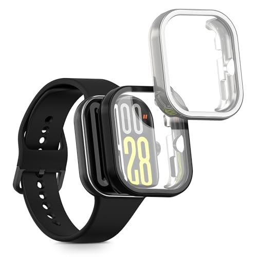 kwmobile 2X Schutzhülle kompatibel mit Xiaomi Redmi Watch 5 / Redmi Watch5 eSIM Hülle - Fullbody Cover Set aus Silikon - Schwarz Silber kwmobile 2X Schutzhülle kompatibel mit Xiaomi Redmi Watch 5 / Redmi Watch5 eSIM Hülle - Fullbody Cover Set aus Silikon - Schwarz Silber von kwmobile