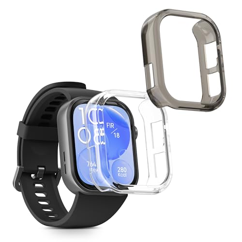 kwmobile 2X Sport Schutzhülle kompatibel mit Huawei Watch Fit 3 Hülle - Silikon Cover klar - Case ohne Tracker - Transparent Schwarz kwmobile 2X Sport Schutzhülle kompatibel mit Huawei Watch Fit 3 Hülle - Silikon Cover klar - Case ohne Tracker - Transparent Schwarz von kwmobile