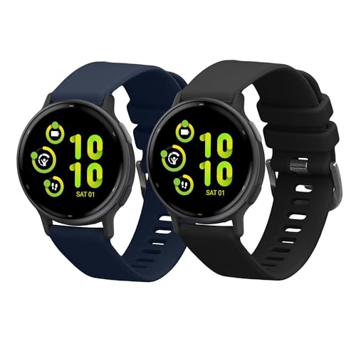 kwmobile 2X Sportarmband kompatibel mit Garmin vivoactive 5 / Active 5 Armband - Fitnesstracker Band Set aus TPU Silikon von kwmobile