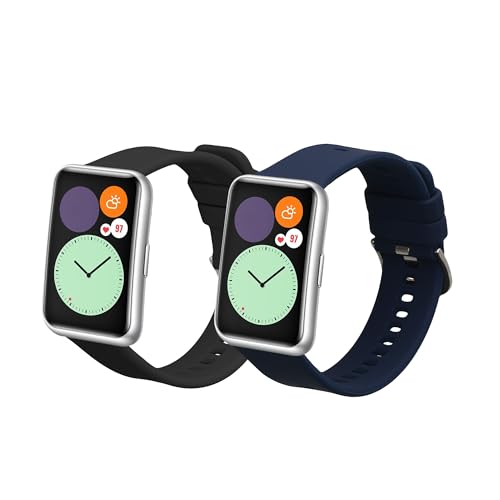 kwmobile 2X Sportarmband kompatibel mit Huawei Watch FIT Special Edition (B39) Armband - Fitnesstracker Band Set aus TPU Silikon von kwmobile