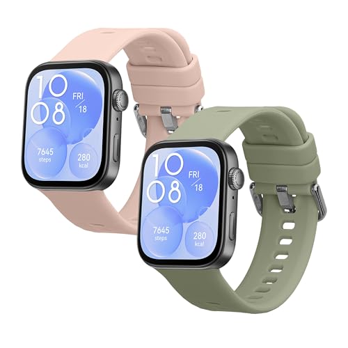 kwmobile 2X Sportarmband kompatibel mit Huawei Watch Fit 3 / Fit 4 Armband - Fitnesstracker Band Set aus TPU Silikon von kwmobile