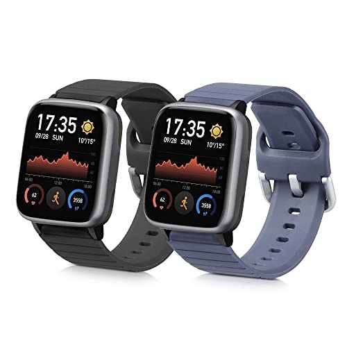 kwmobile 2x Sportarmband kompatibel mit Willful Fitnesstracker/Smartwatch Armband - Fitnesstracker Band Set aus TPU Silikon von kwmobile
