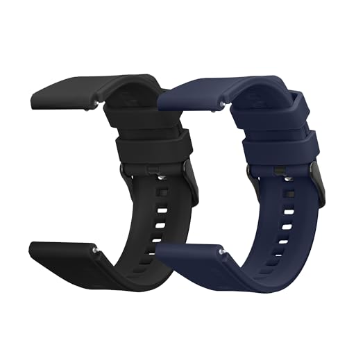 kwmobile 2x Sportarmband kompatibel mit Withings ScanWatch 42mm / Steel HR 40mm / ScanWatch Horizon Armband - Fitnesstracker Band Set aus TPU Silikon von kwmobile