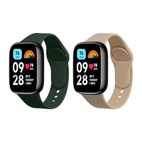 kwmobile 2X Sportarmband kompatibel mit Xiaomi Redmi Watch 3 Active Armband - Fitnesstracker Band Set aus TPU Silikon von kwmobile