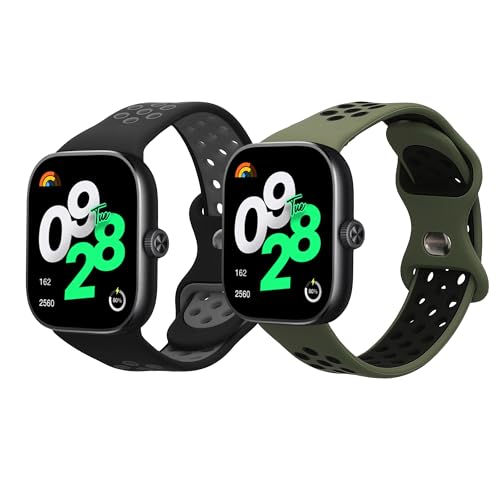 kwmobile 2X Sportarmband kompatibel mit Xiaomi Redmi Watch 4 Armband - Fitnesstracker Band Set aus TPU Silikon von kwmobile