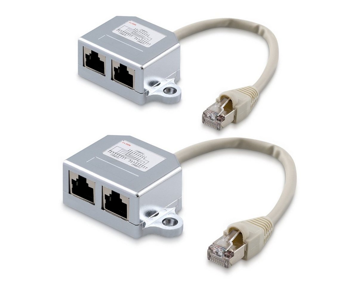 kwmobile 2in1 Netzwerkkabel Splitter - ISDN Anschluss Doppler Adapter Netzwerk-Adapter, 19,90 cm von kwmobile