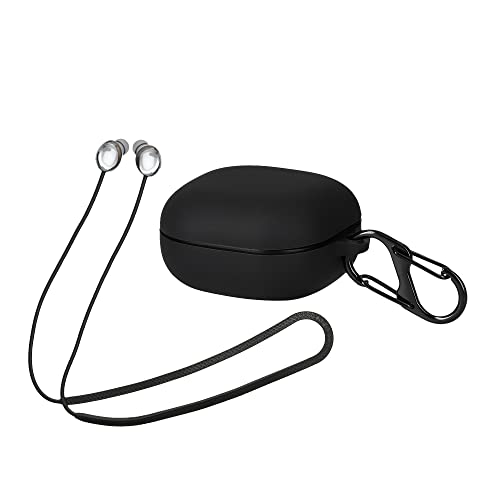 kwmobile 2in1 Set Hülle und Halteband kompatibel mit Samsung Galaxy Buds Pro Case - Kopfhörer Band Strap 80 cm - Schwarz Schwarz von kwmobile