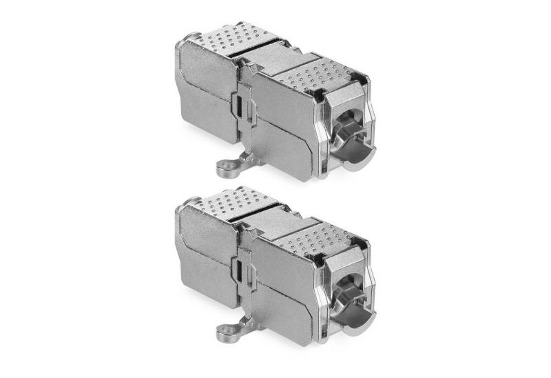 kwmobile 2x Netzwerkkabel Verbinder Set - geschirmt - Cat 6A LAN-Kabel Netzwerk-Adapter, 5,40 cm von kwmobile