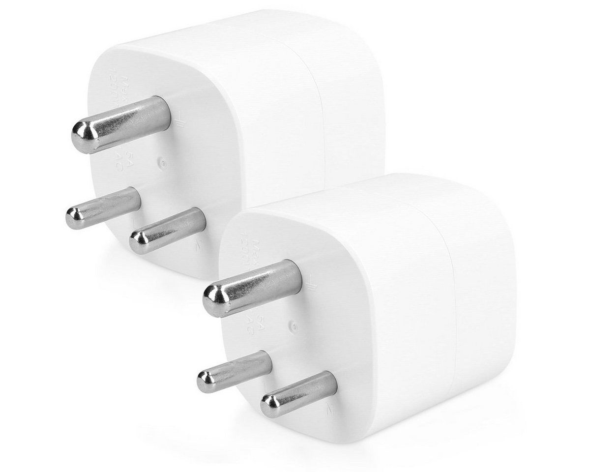 kwmobile 2x Reiseadapter Indien Typ-D - Schuko zu Typ D Steckdose Stromadapter, 6,50 cm von kwmobile