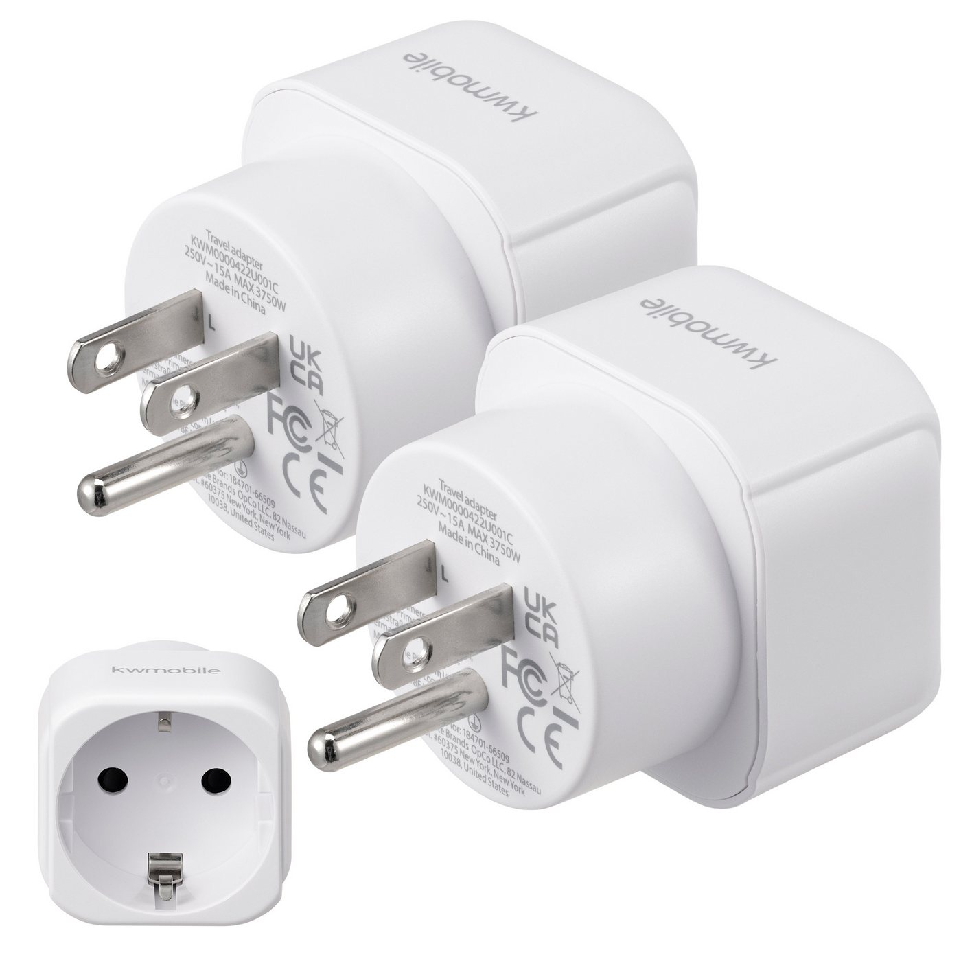 kwmobile 2x Reiseadapter USA Typ-B - Schuko Reise Adapter zu Typ B Steckdose Adapter, 7.00 cm kwmobile 2x Reiseadapter USA Typ-B - Schuko Reise Adapter zu Typ B Steckdose Adapter, 7.00 cm von kwmobile