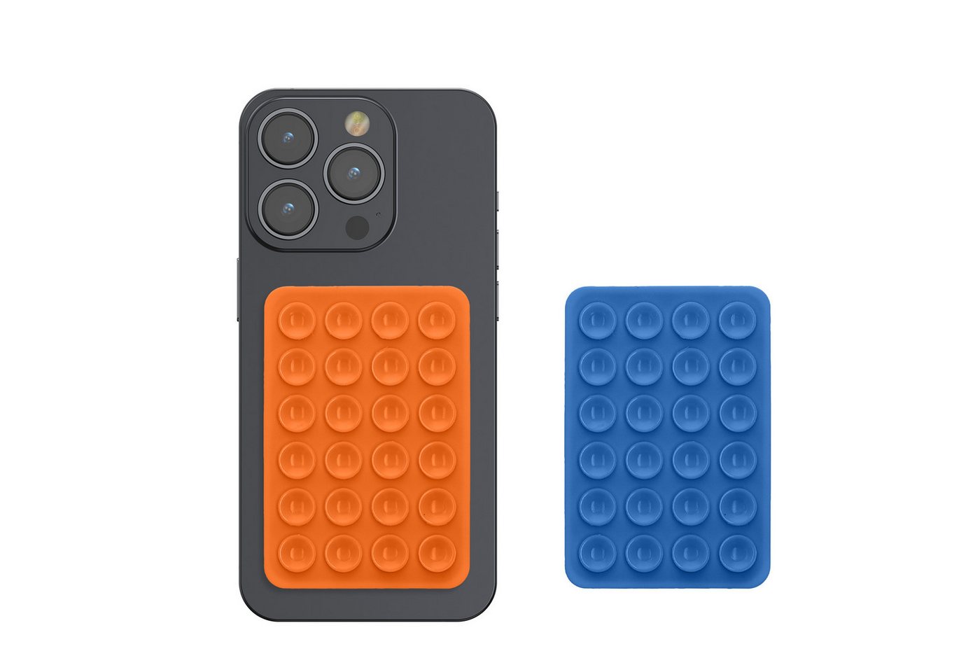 kwmobile 2x Silikon Saugnapf Handyhalterung - Handy Halter selbstklebend Popsockets, (1-tlg., 5,5 x 8cm Universal Halterung für Handyhüllen) von kwmobile