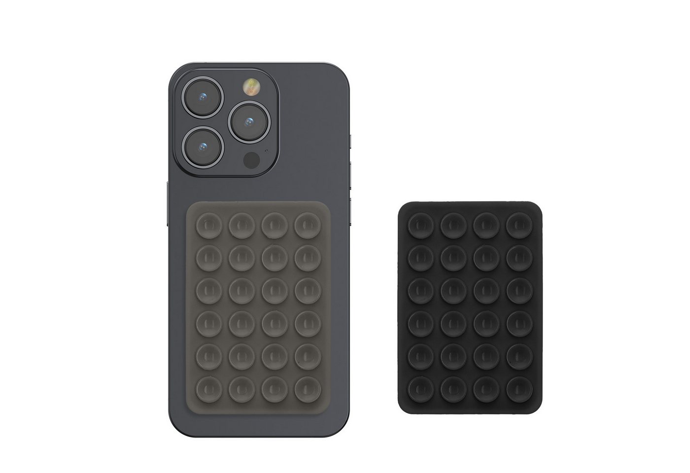 kwmobile 2x Silikon Saugnapf Handyhalterung - Handy Halter selbstklebend Popsockets, (1-tlg., 5,5 x 8cm Universal Halterung für Handyhüllen) von kwmobile