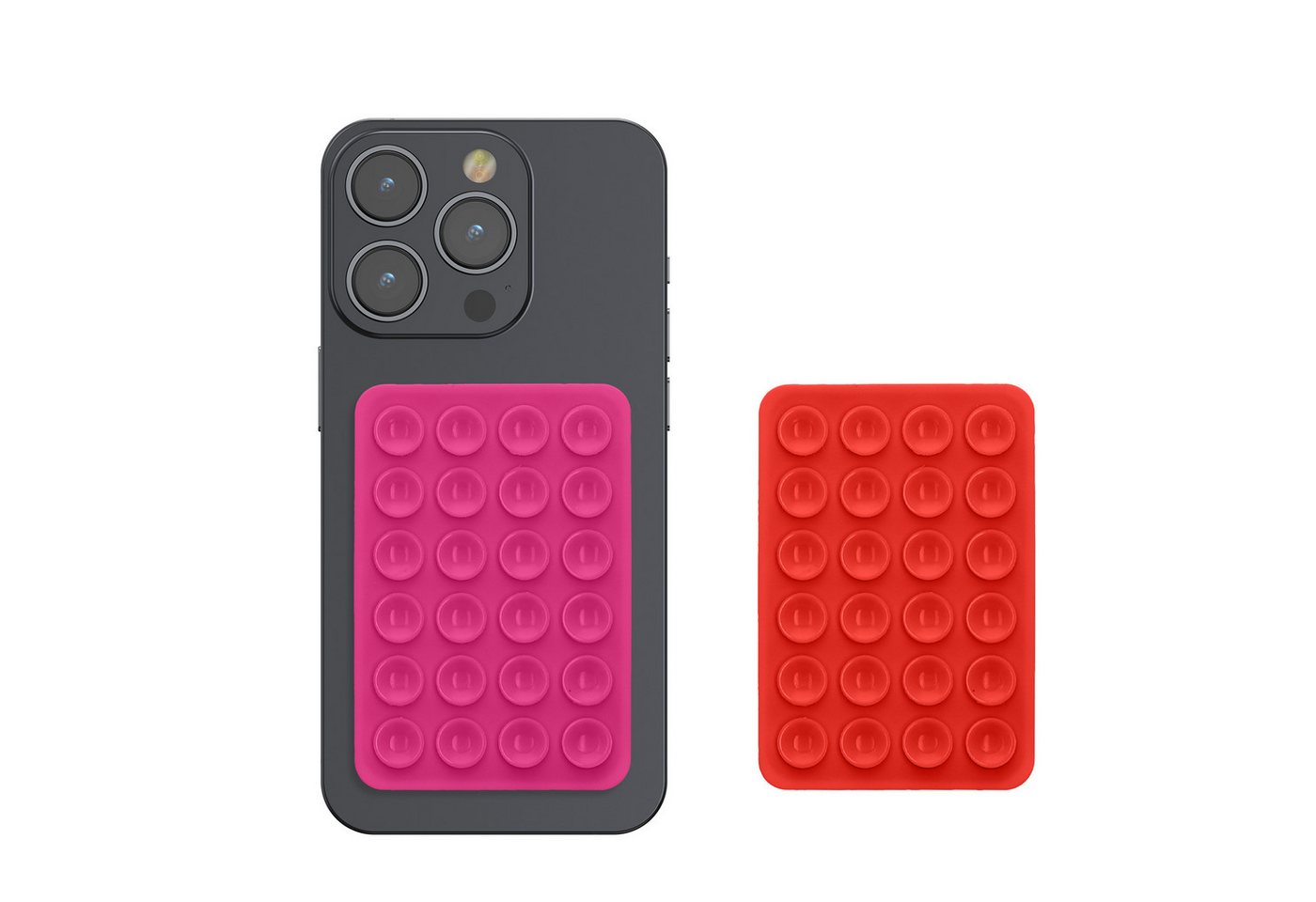 kwmobile Popsockets 2x Silikon Saugnapf Handyhalterung - Handy Halter selbstklebend, (2-tlg., 5,5 x 8cm Universal Halterung für Handyhüllen) von kwmobile