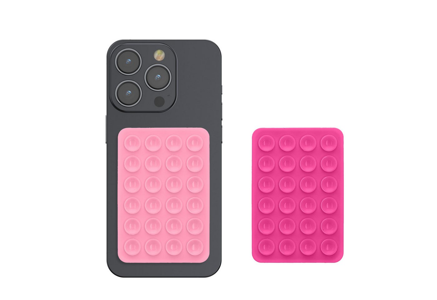 kwmobile Popsockets 2x Silikon Saugnapf Handyhalterung - Handy Halter selbstklebend, (2-tlg., 5,5 x 8cm Universal Halterung für Handyhüllen) von kwmobile