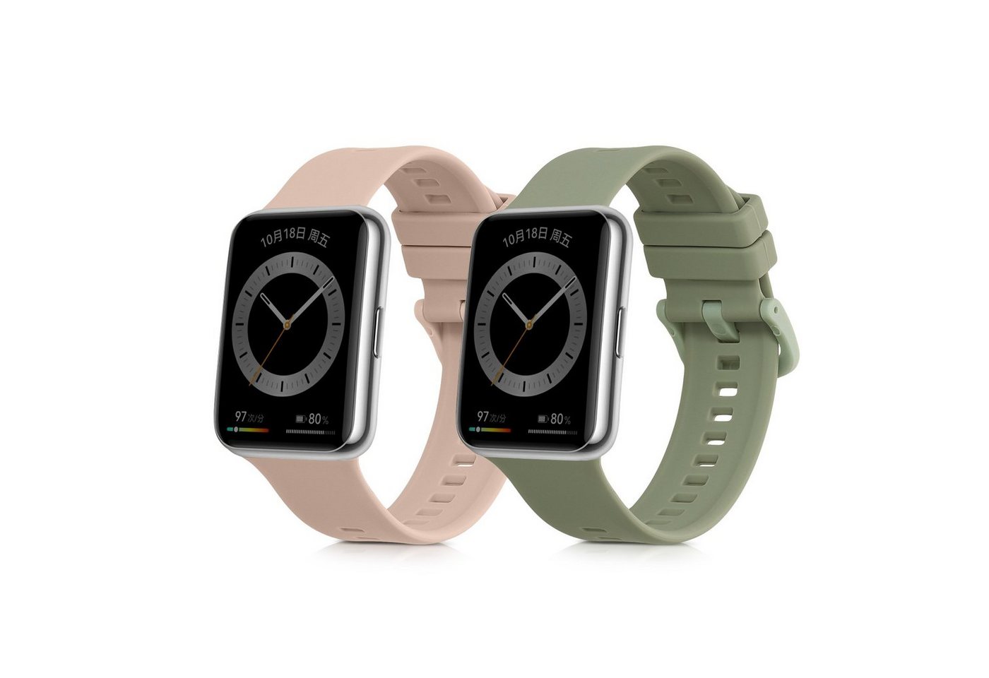 kwmobile 2x Sportarmband für Huawei Watch Fit 2 Smartwatch, Armband TPU Silikon Set Fitnesstracker kwmobile 2x Sportarmband für Huawei Watch Fit 2 Smartwatch, Armband TPU Silikon Set Fitnesstracker von kwmobile