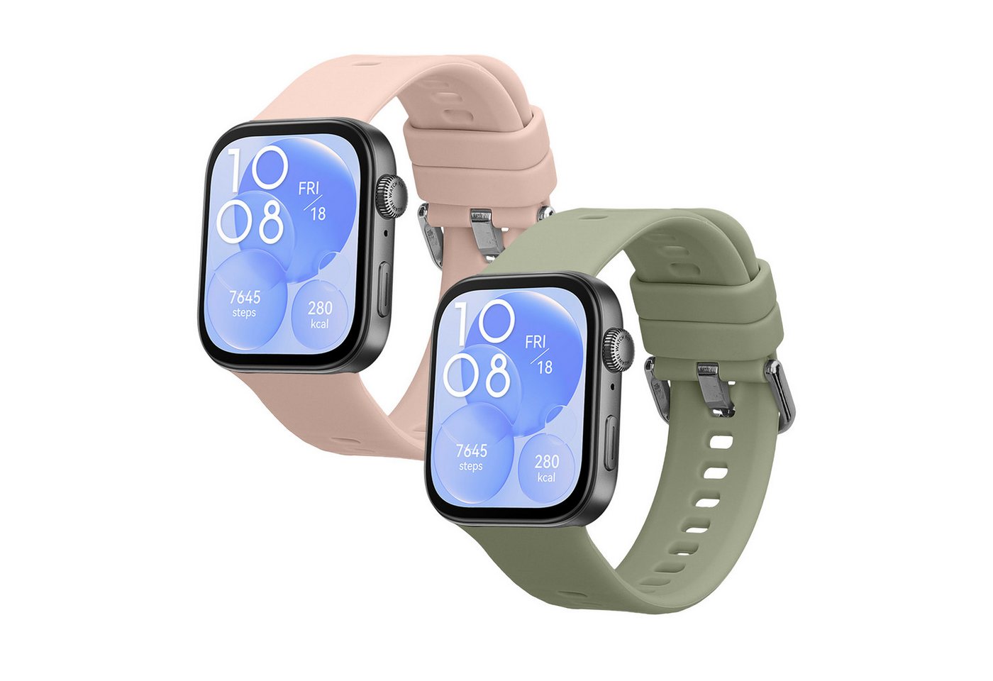 kwmobile 2x Sportarmband für Huawei Watch Fit 3 / Fit 4 Smartwatch, 2-tlg., Armband TPU Silikon Set Fitnesstracker kwmobile 2x Sportarmband für Huawei Watch Fit 3 / Fit 4 Smartwatch, 2-tlg., Armband TPU Silikon Set Fitnesstracker von kwmobile